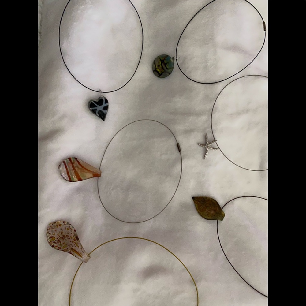 Cute minimalist necklace with glass pendant